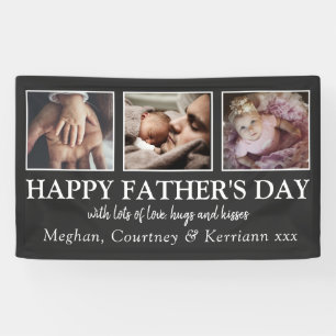 Elegante Father's Day fotocollage Spandoek