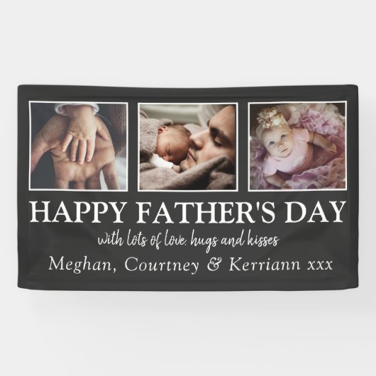 Elegante Father's Day fotocollage Spandoek (Horizontaal)