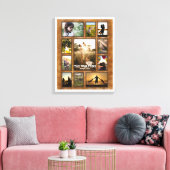 Elegante Faux Bronze Wit Lijst Familie Collage Canvas Afdruk (Insitu (Woonkamer))