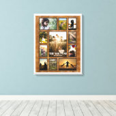 Elegante Faux Bronze Wit Lijst Familie Collage Canvas Afdruk (Insitu (Houten vloer))