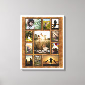 Elegante Faux Bronze Wit Lijst Familie Collage Canvas Afdruk (Voorkant)