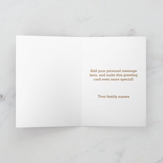 Elegante Faux BronzeFrame Family Fotocollage Kaart (Binnen)