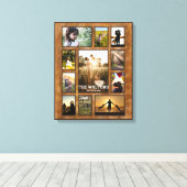 Elegante Faux Bronzen Lijst Familie Foto Collage Canvas Afdruk (Insitu (Houten vloer))