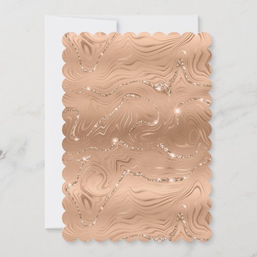 Elegante Faux Copper Folie Bruiloft Uitnodiging (Achterkant)