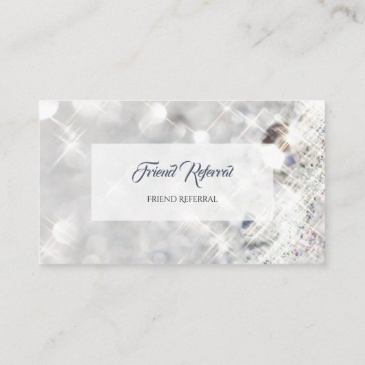 Elegante FAUX Diamond Glitter Sparkle Referral Kaa (Achterkant)