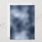 Elegante Faux Donkerblauwe glitter & Folie bruilof Kaart (Achterkant)