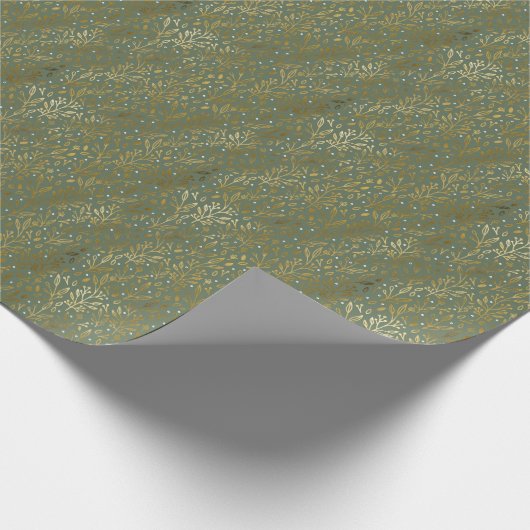 Elegante Faux Folie Botanicals | Kerstvakantie Cadeaupapier (Hoek)