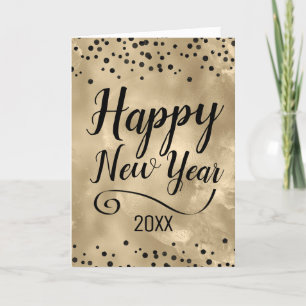 Elegante faux Folie Gelukkig Nieuwjaar Feestdagen Kaart