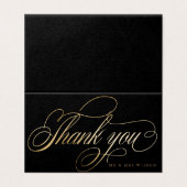Elegante faux Folie kalligrafie Dank u kaart (Buitenkant ongevouwen)