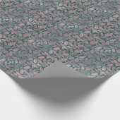 Elegante Faux Folie Kerst Plaid Botanicals Cadeaupapier (Hoek)