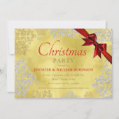 Elegante FAUX Folie Snowflakes Xmas Holiday Ribbon Kaart (Voorkant)