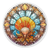 Elegante faux gebrandschilderd glas strand schelp keramische knop (Voorkant)