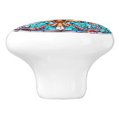 Elegante faux gebrandschilderd glas strand schelp keramische knop (Zijkant)