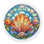 Elegante faux gebrandschilderd glas strand schelp keramische knop (Voorkant)