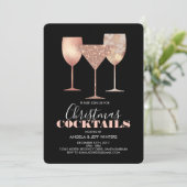 Elegante faux glitter kerstcocktails kaart (Staand voorkant)
