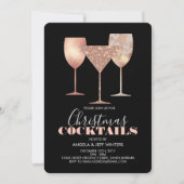 Elegante faux glitter kerstcocktails kaart (Voorkant)