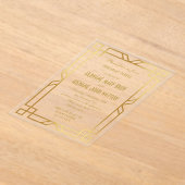Elegante Faux Gold Art Deco Lijst repetitiediner Acryl Uitnodigingen (Laagn)