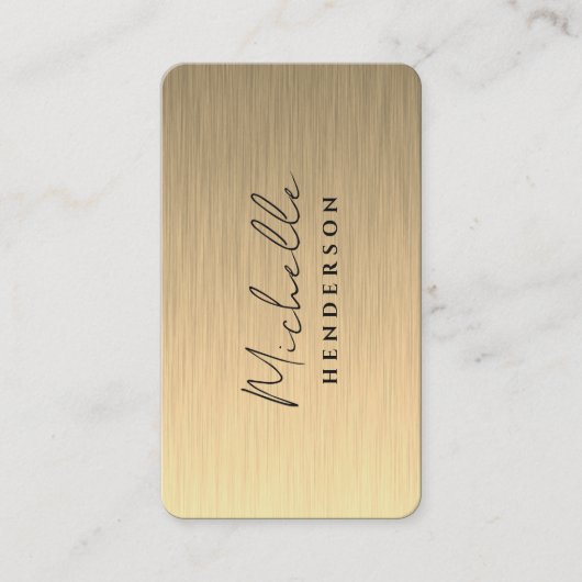 Elegante Faux Gold Black Minimalist Modern Visitekaartje (Voorkant)