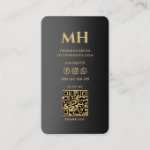 Elegante Faux Gold Black Minimalist Modern Visitekaartje (Achterkant)