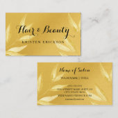 Elegante FAUX Gold bladeren haar en schoonheidssal Visitekaartje (Voorkant / Achterkant)