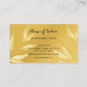 Elegante FAUX Gold bladeren haar en schoonheidssal Visitekaartje (Achterkant)