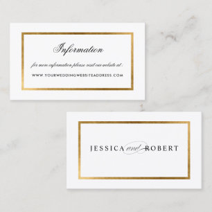 Elegante Faux Gold Border Informatie Website Visitekaartje