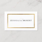 Elegante Faux Gold Border Informatie Website Visitekaartje (Achterkant)