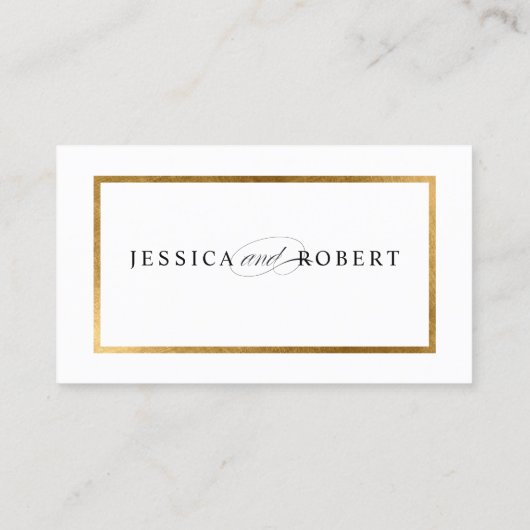 Elegante Faux Gold Border Informatie Website Visitekaartje (Achterkant)