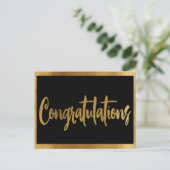 Elegante Faux Gold bruiloft gefeliciteerd Briefkaart (Staand voorkant)