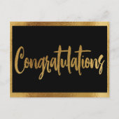 Elegante Faux Gold bruiloft gefeliciteerd Briefkaart (Voorkant)