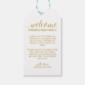 Elegante Faux Gold Bruiloft Welkom Gift Basket Bag Cadeaulabel (Voorkant)