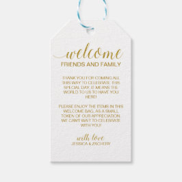 Elegante Faux Gold Bruiloft Welkom Gift Basket Bag Cadeaulabel