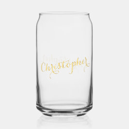 Elegante Faux Gold Calligraphy Script Chic Monogra Blikvorm Glas