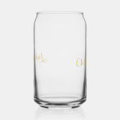 Elegante Faux Gold Calligraphy Script Chic Monogra Blikvorm Glas (Rechts)