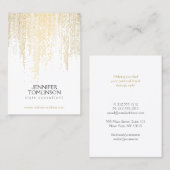 Elegante Faux Gold Confetti Stippen op White Large Visitekaartje (Voorkant / Achterkant)