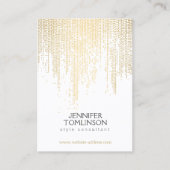 Elegante Faux Gold Confetti Stippen op White Large Visitekaartje (Voorkant)