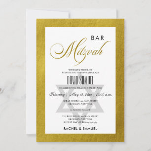ELEGANTE FAUX GOLD EENVOUDIGE BAT BAR MITZVAH KAART