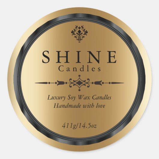 Elegante Faux Gold en Black Labels (Voorkant)