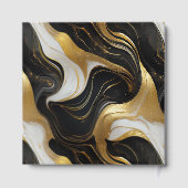 Elegante Faux Gold en Black Marbled Wedding Gastenboek (Achterkant)