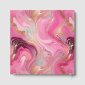 Elegante Faux Gold en Pink Marbled Wedding Gastenboek (Achterkant)