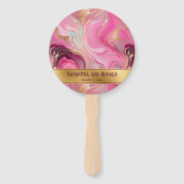 Elegante Faux Gold en Pink Marbled Wedding Handwaaier