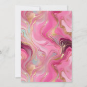 Elegante Faux Gold en Pink Marbled Wedding Kaart (Achterkant)
