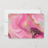 Elegante Faux Gold en Pink Marbled Wedding RSVP Kaartje (Achterkant)