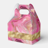 Elegante Faux Gold en Roze Marmeren Favoriete Boxe Bedankdoosjes (Achterkant)