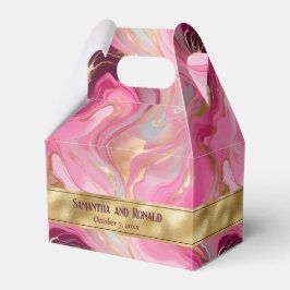 Elegante Faux Gold en Roze Marmeren Favoriete Boxe Bedankdoosjes