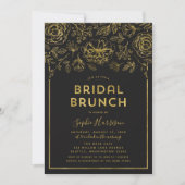 Elegante Faux Gold Floral Bridal Brunch Uitnodigin Kaart (Voorkant)