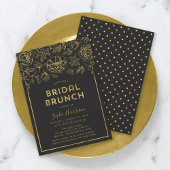 Elegante Faux Gold Floral Bridal Brunch Uitnodigin Kaart