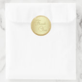 Elegante Faux Gold Foil Glitter Dank u Envelope Ronde Sticker (Tas)
