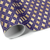 Elegante Faux Gold Foil Patroon Kerstmis Cadeaupapier (Rol Hoek)