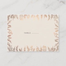 Elegante Faux Gold Foliage Escort Kaart